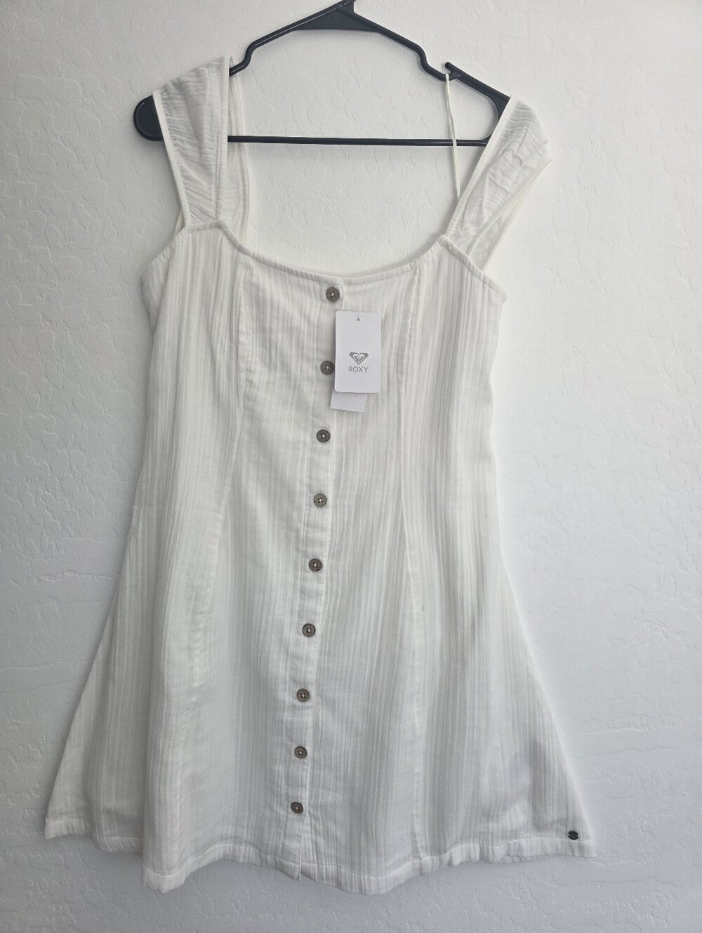 NWT Roxy Cream/off White Button-Front Mini Dress